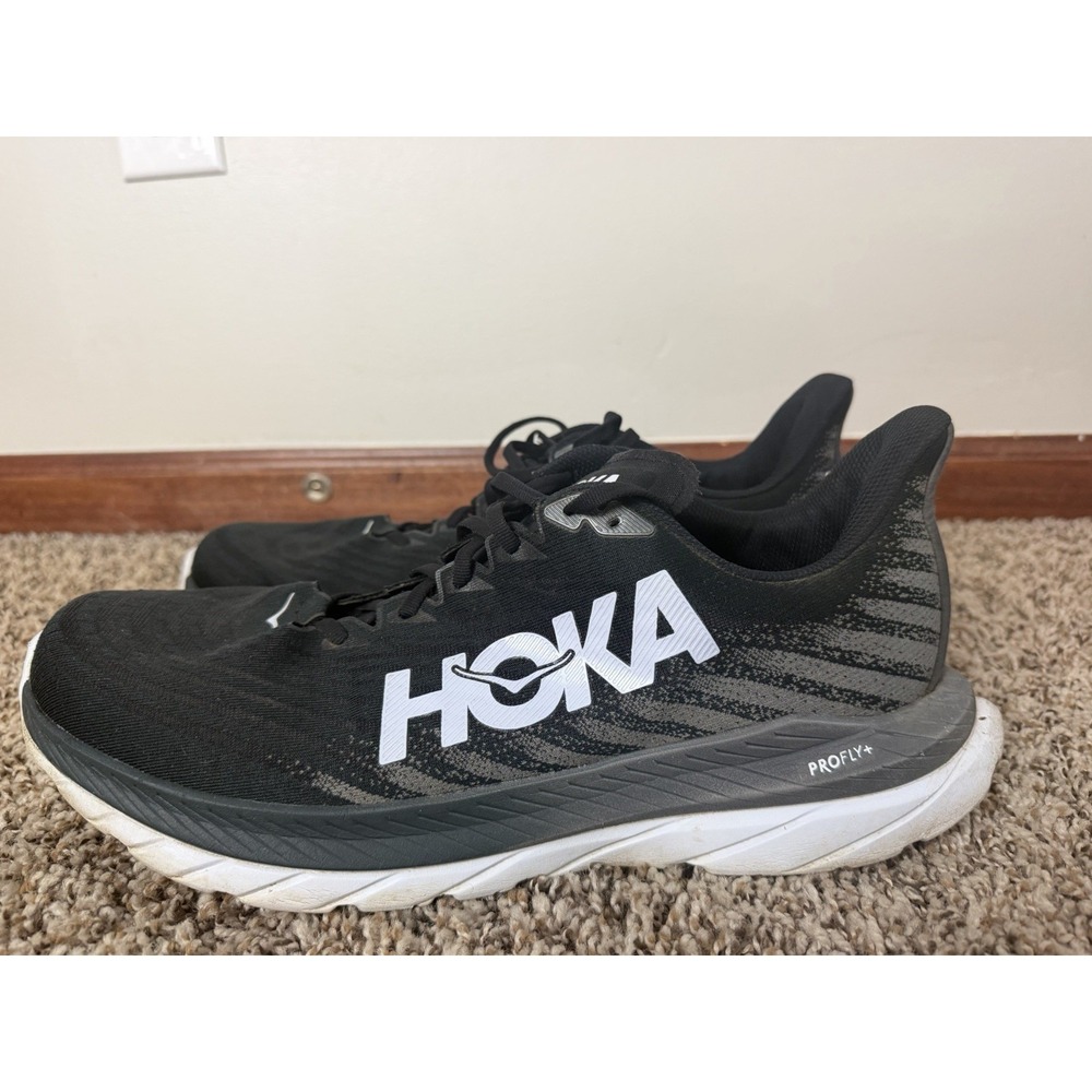 Hoka One One Mach 5 Mens Size 14 Black White Athletic Running Shoes Sneakers